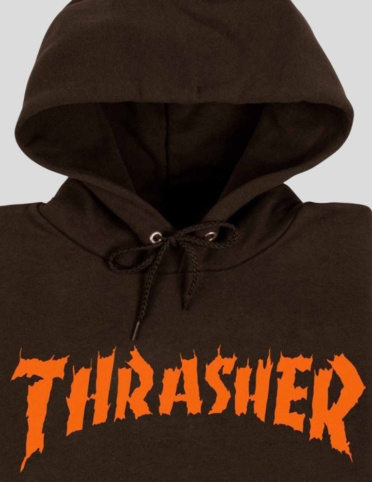 Sudadeira THRASHER burn it down hood chocolate
